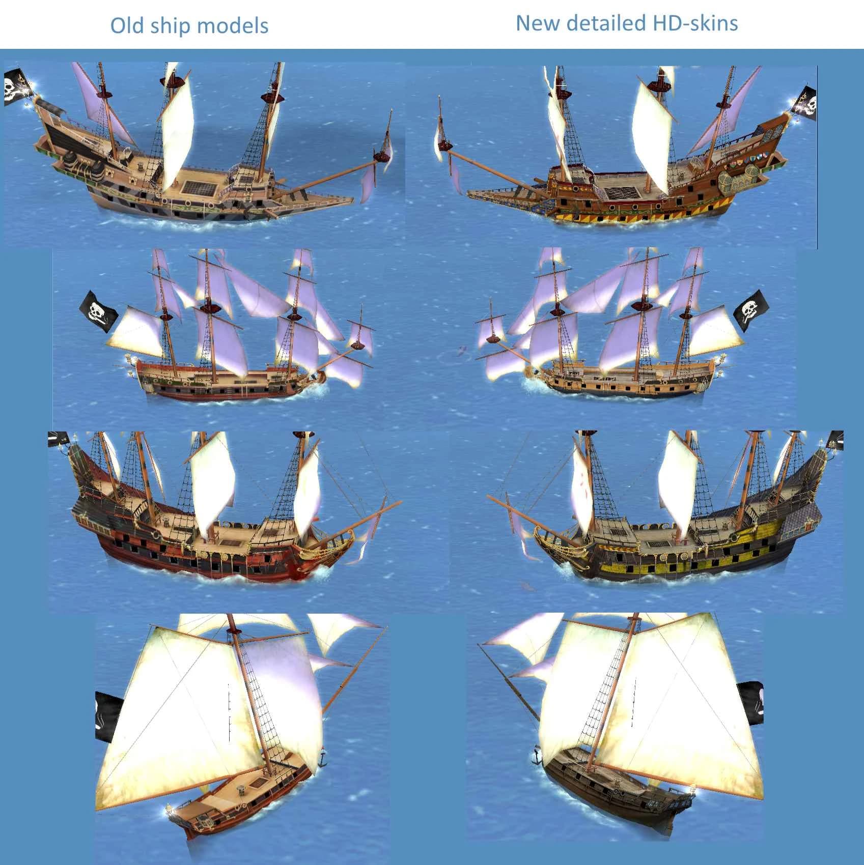 Repainted HD-ships