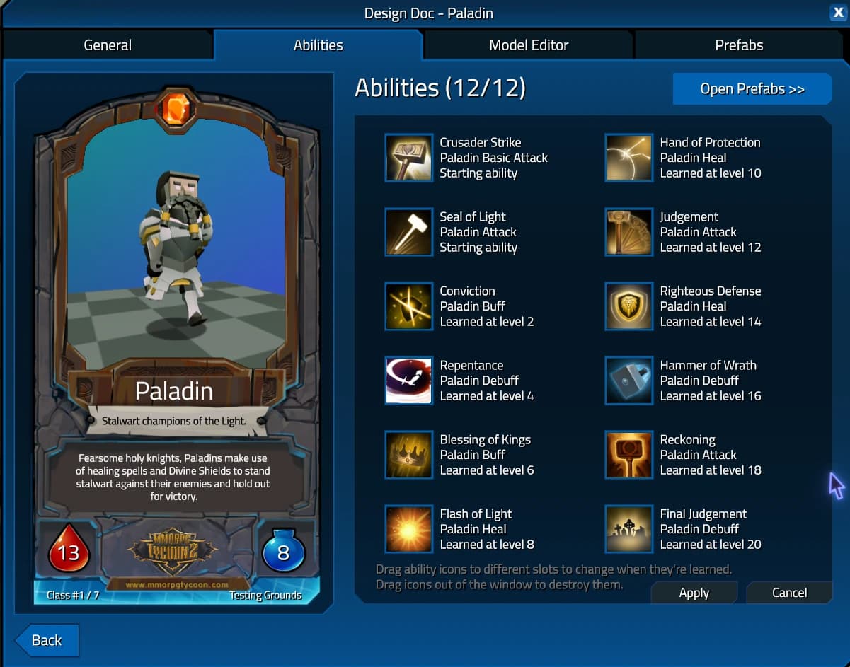 Set of 8 Class Character Cards