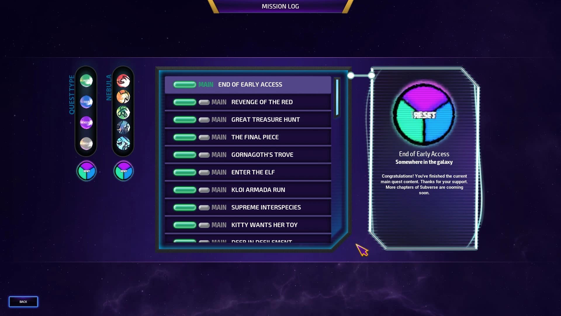 Subverse Save file - story completed