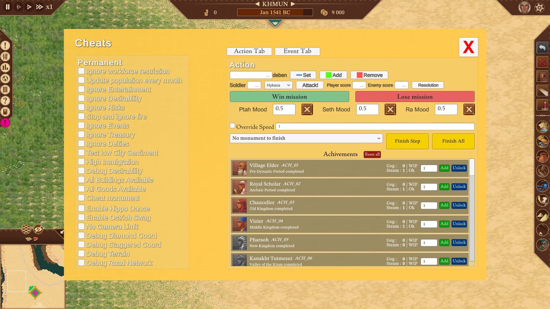 Debug-Cheat Menu