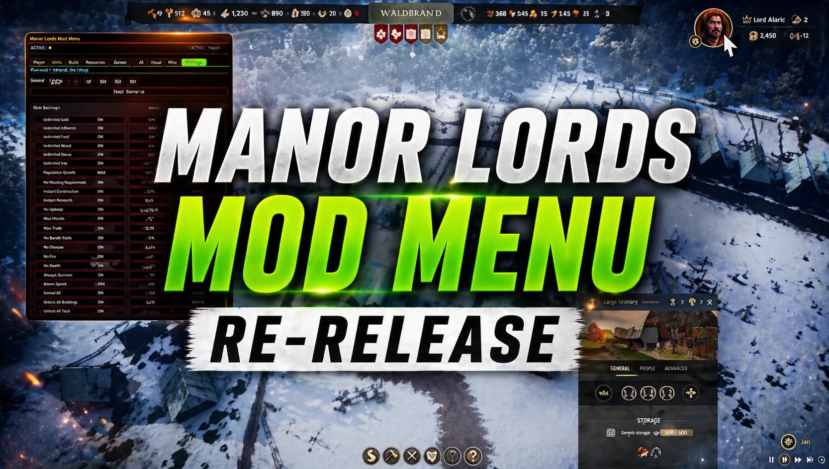 Simple Manor Lords Mod Menu