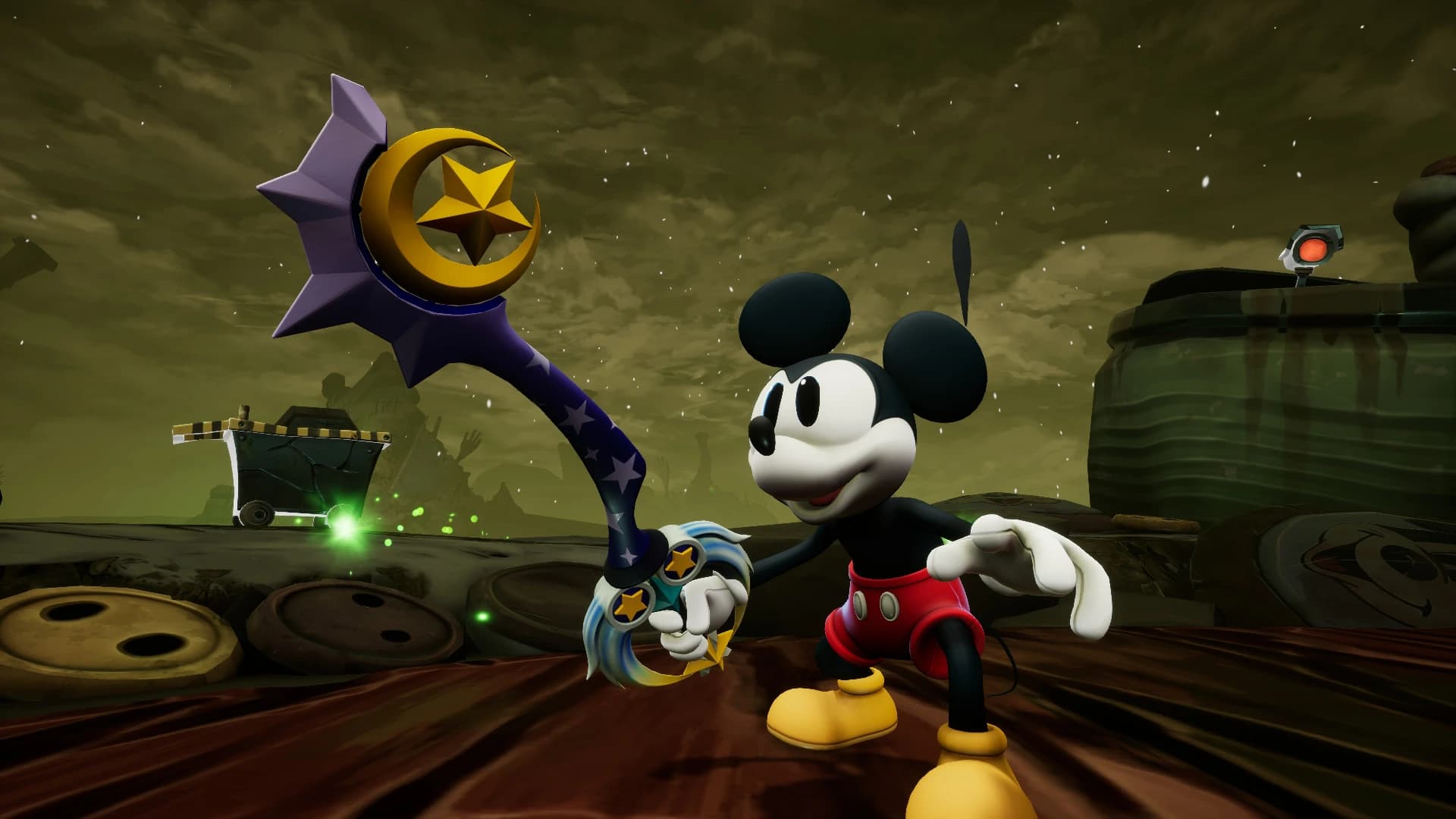 Star Seeker Keyblade over Mickey's Brush (Early Version)