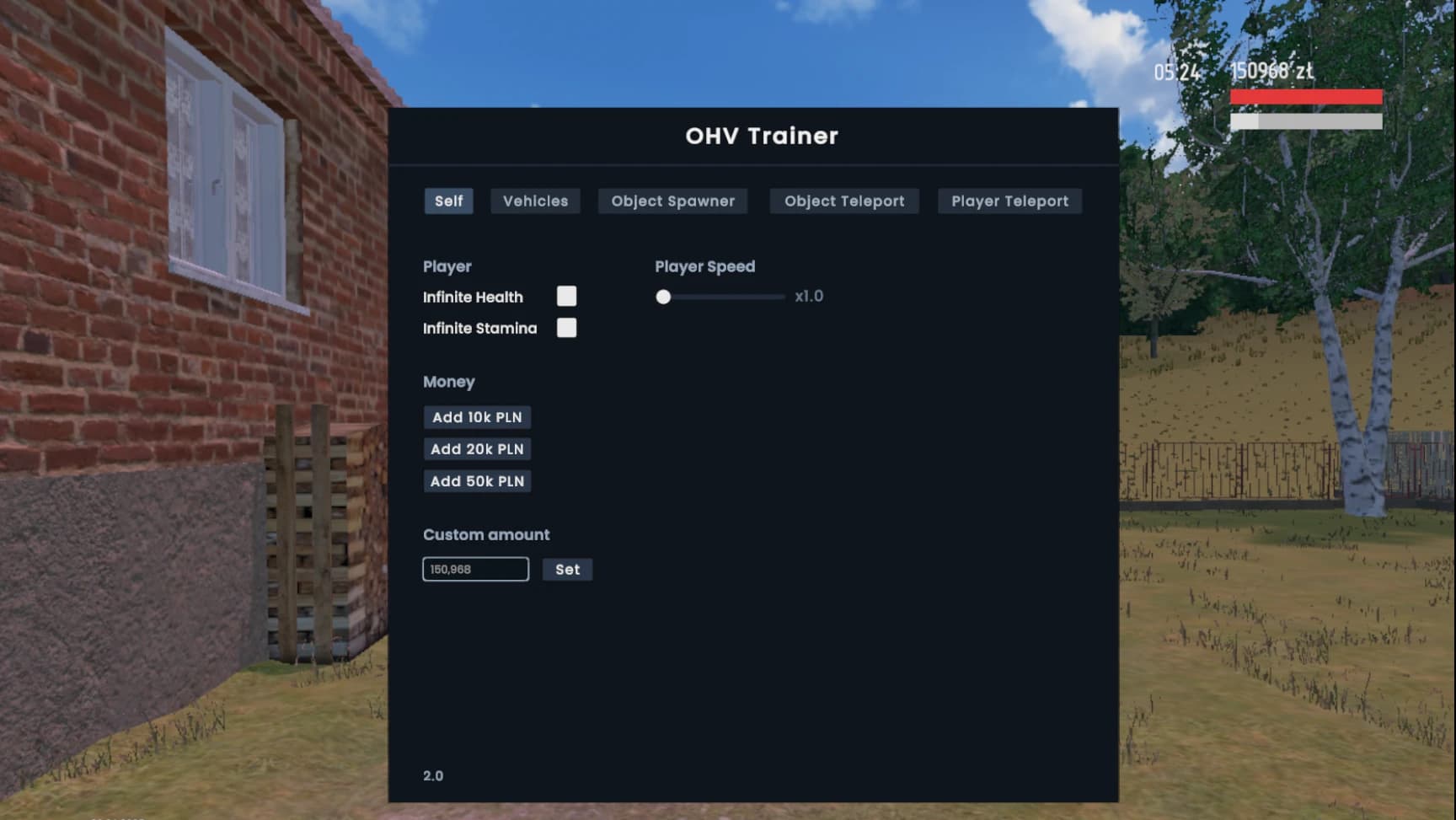 Trainer Menu