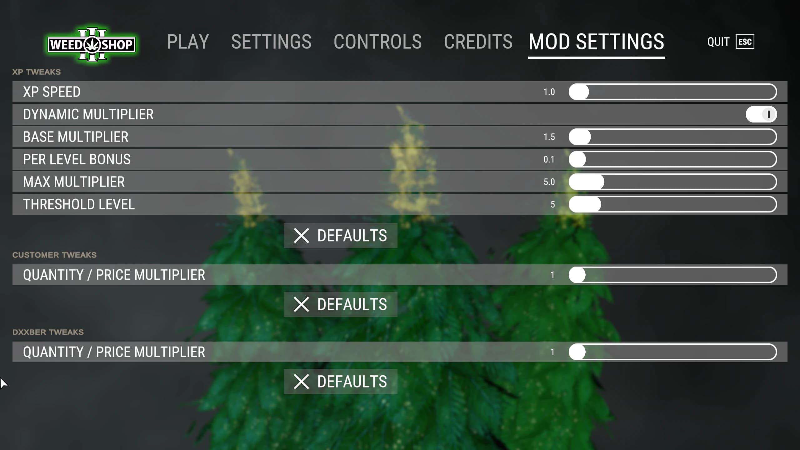 Customer Tweaks
