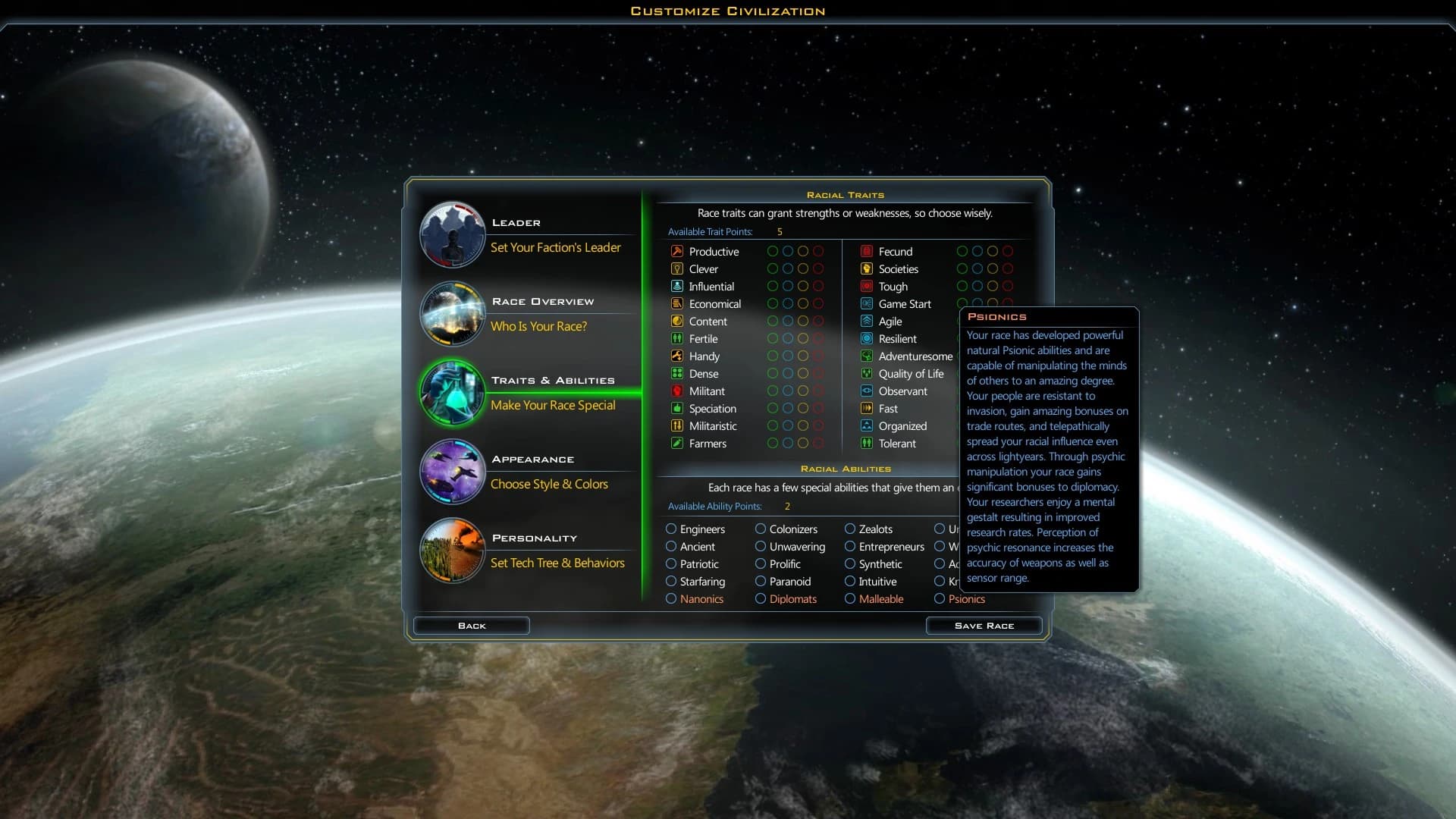 Galactic Diversity Custom Traits