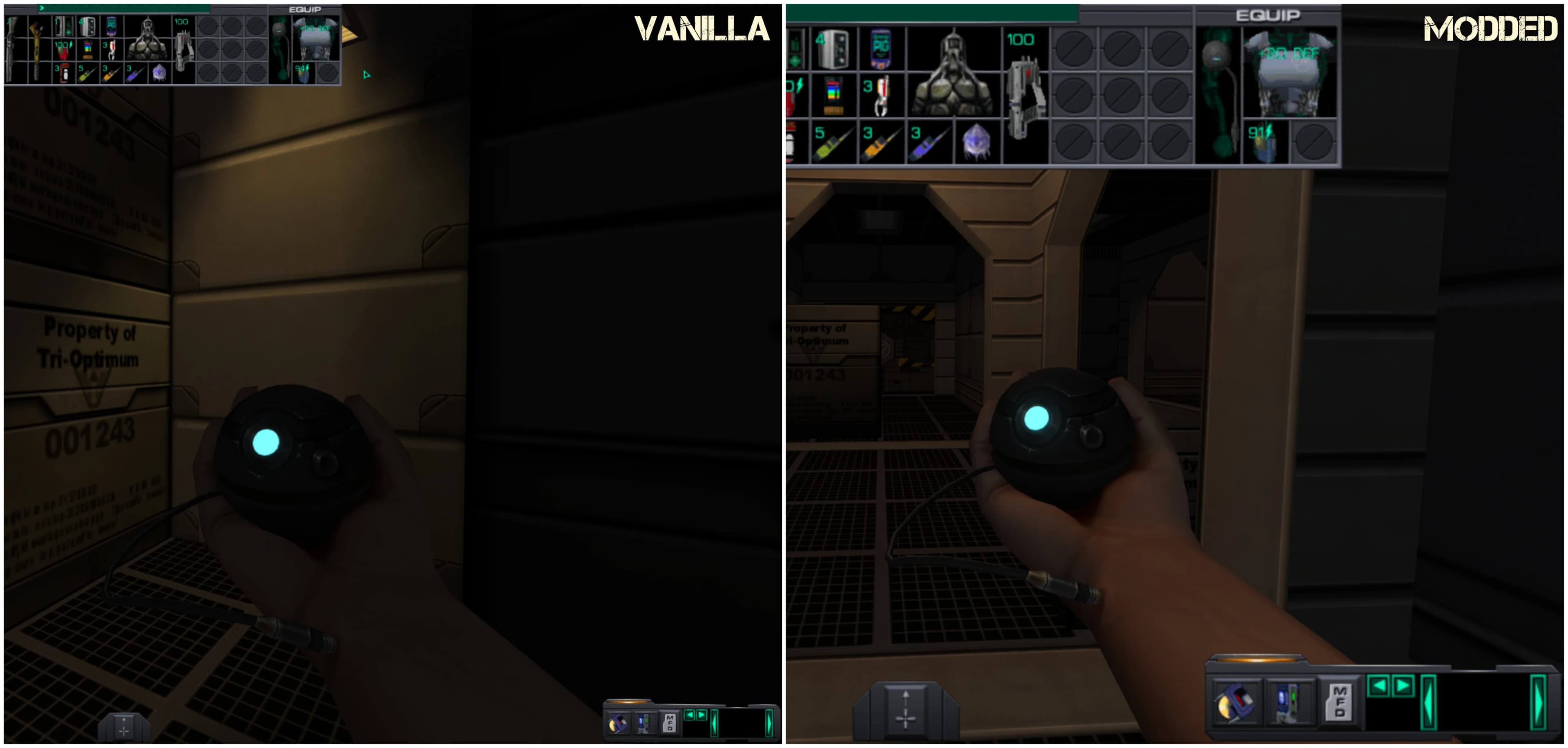 System Shock 2 - HUD Scaling and Lighting Enhanced