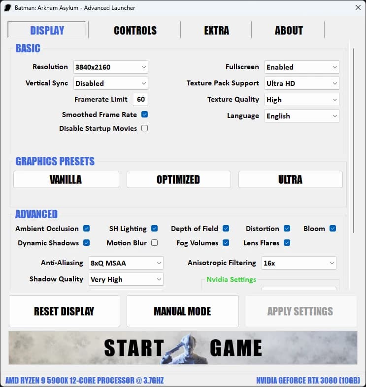 Batman Arkham Asylum - Advanced Launcher