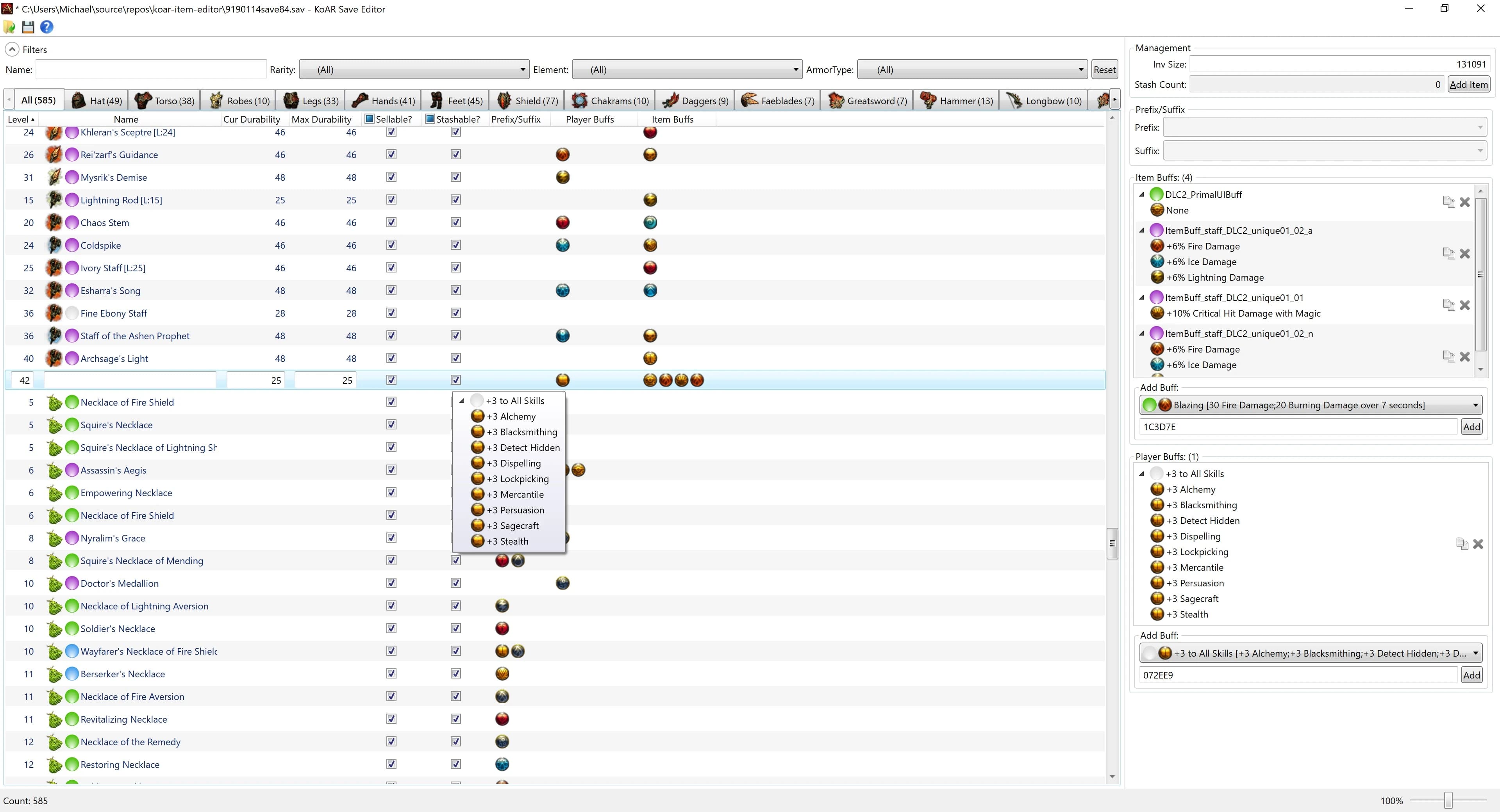 Kingdoms of Amalur (Re-)Reckoning Save Editor